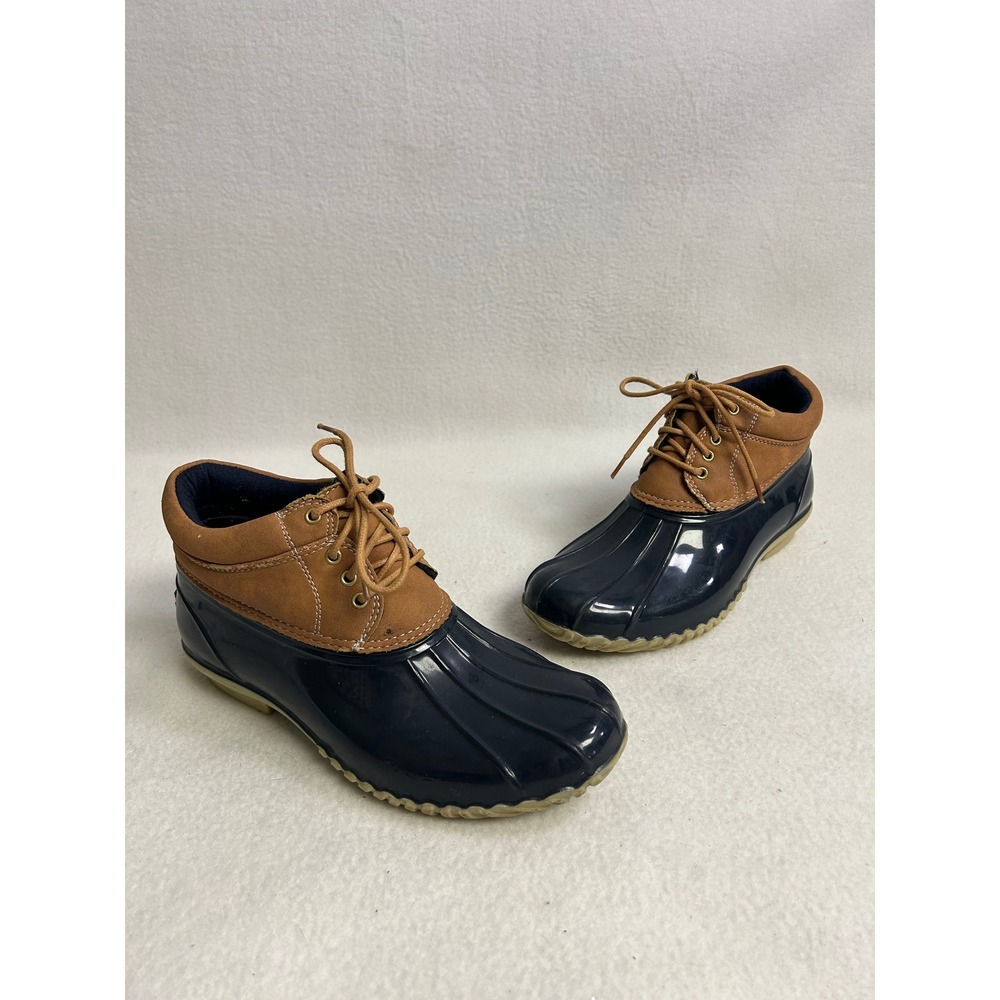 Preppy Outdoorsy Tommy Hilfiger Mens 8 Blue Tan Ankle Lace Up Duck Boots